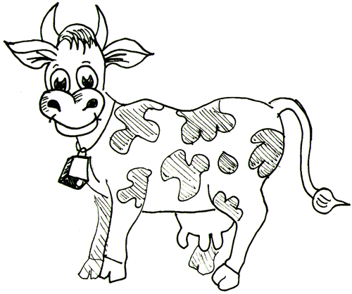 Cow Drawing Sketch