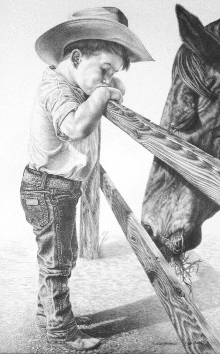 Buy Tough Road Tougher Man Cowboy Drawing Online in India - Etsy