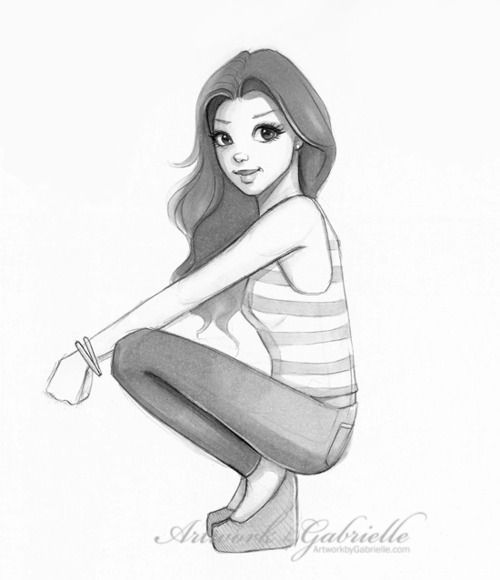 Cute Girl Drawing Image