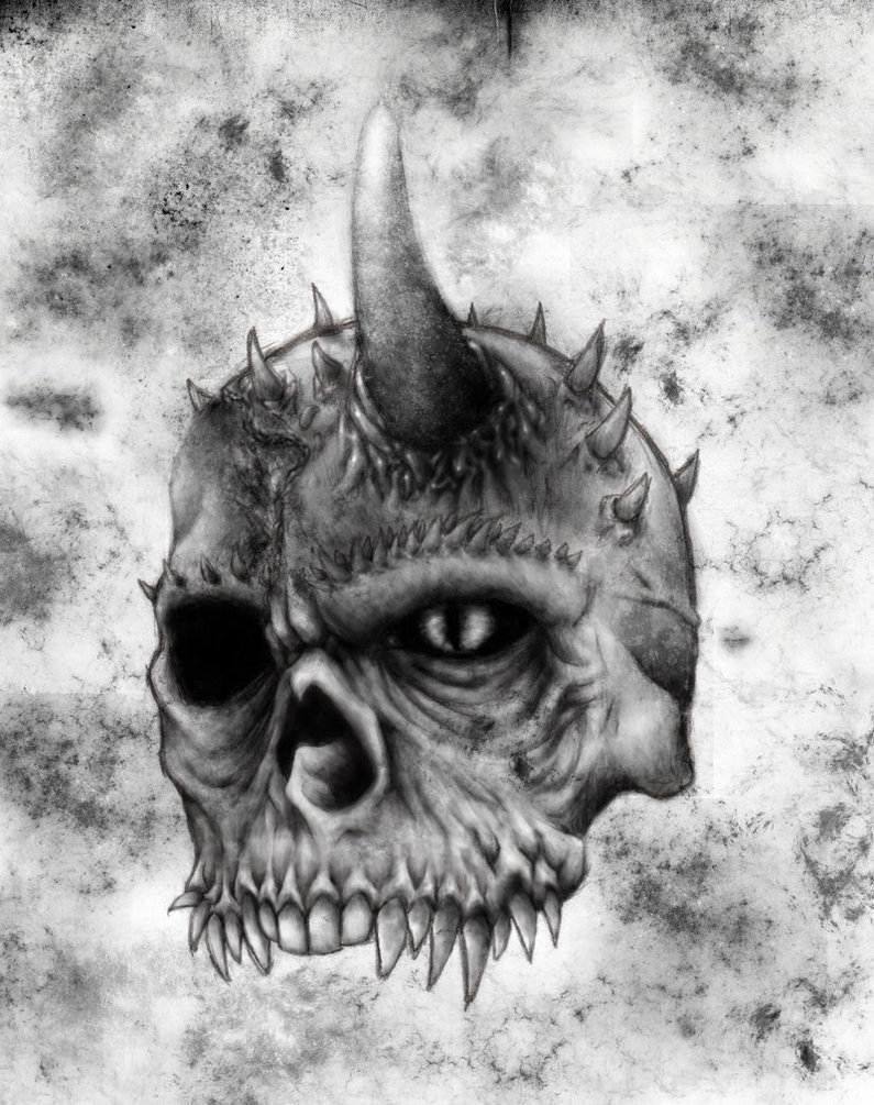 Decaying Skull Drawing Realistic