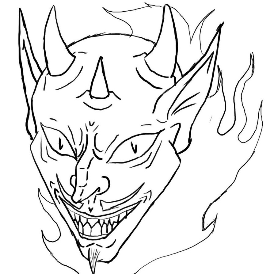 Devil Head Drawing Picture