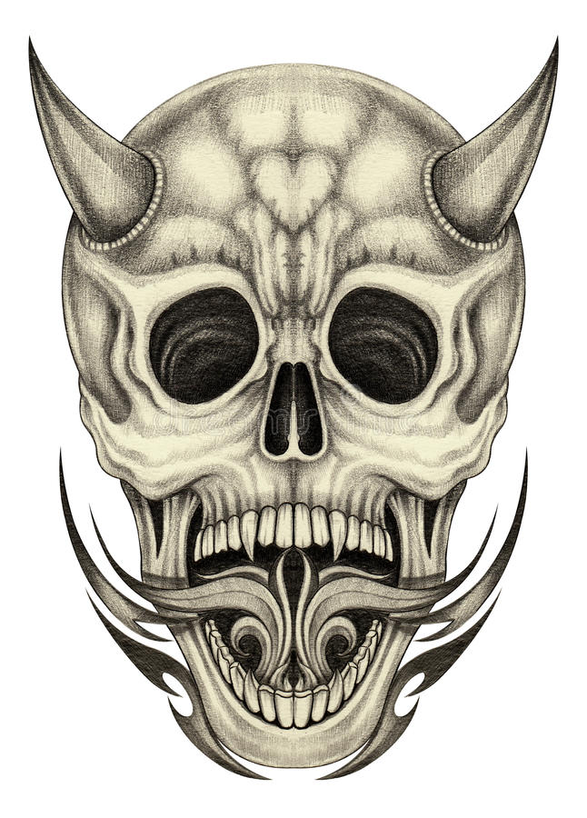 Devil Head Drawing