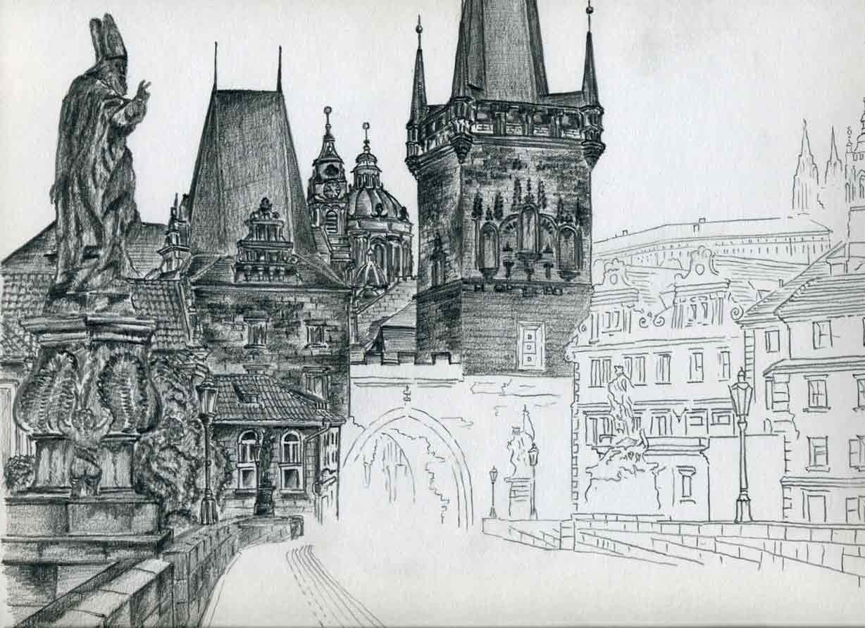 Dragon And Castle Drawing Pic