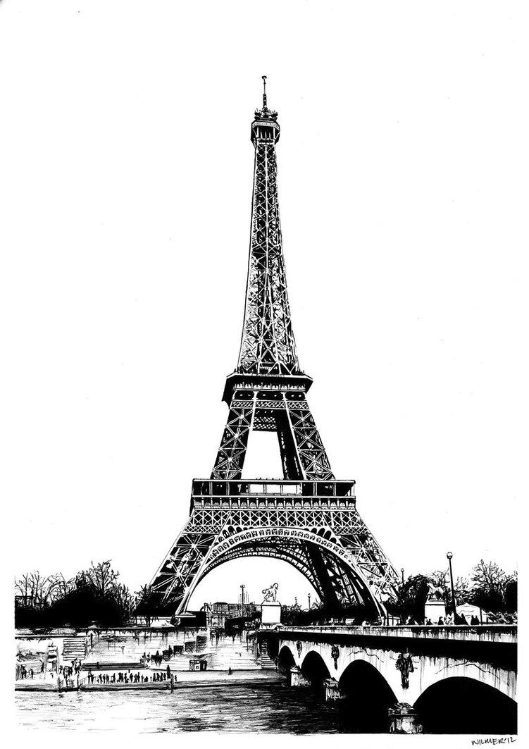 Eiffel Tower Paris Art Drawing