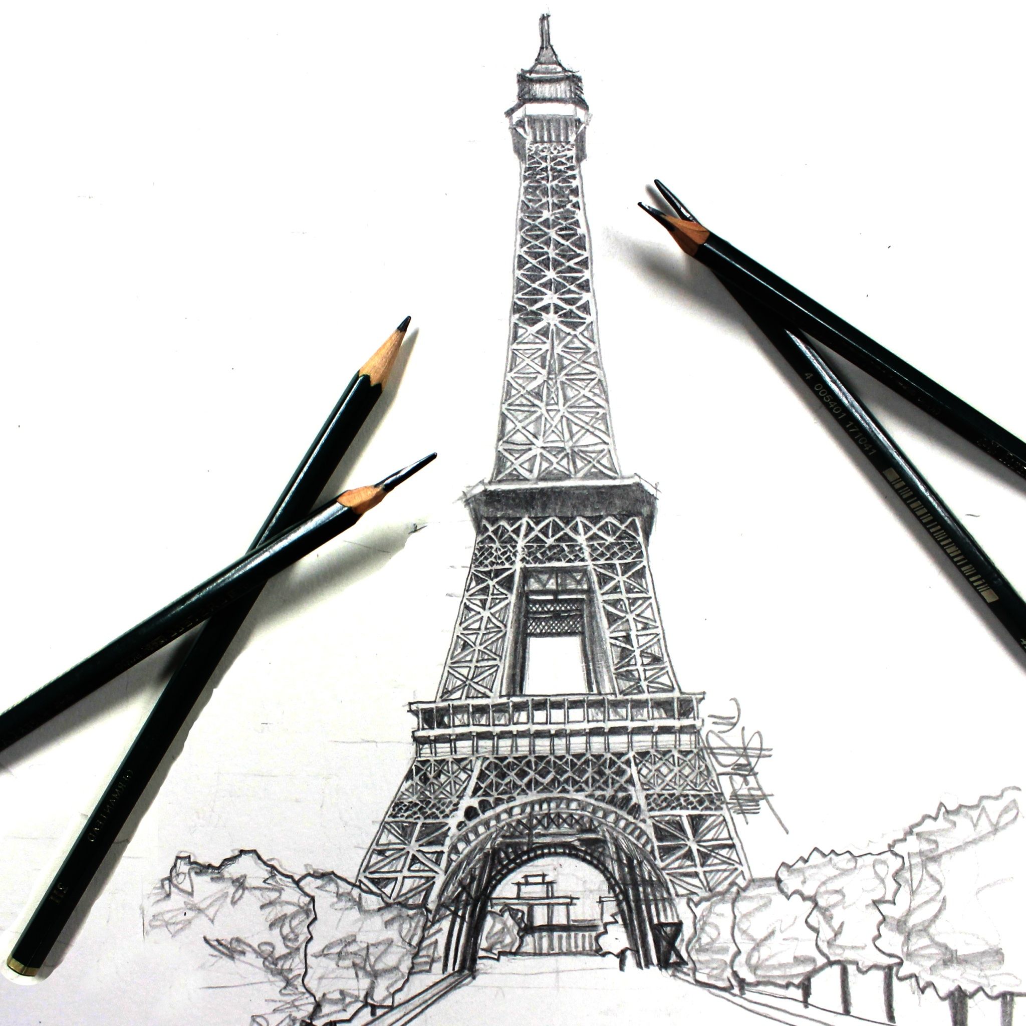 Eiffel Tower In A Simple Sketch Style Abstract Illustration - Classic  Fridge Magnet : Amazon.co.uk: Home & Kitchen