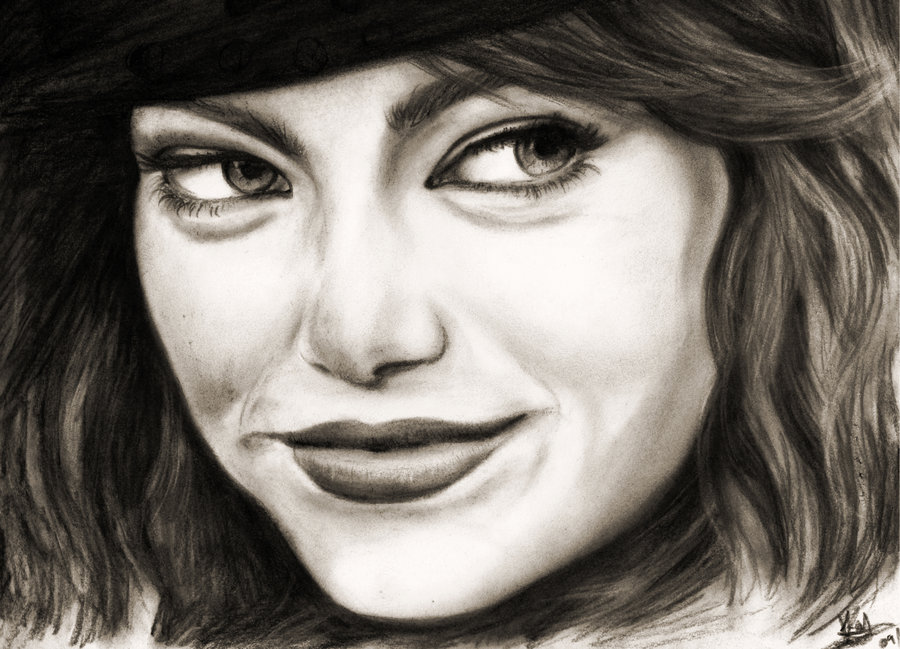 Emma Stone Drawing Beautiful Image