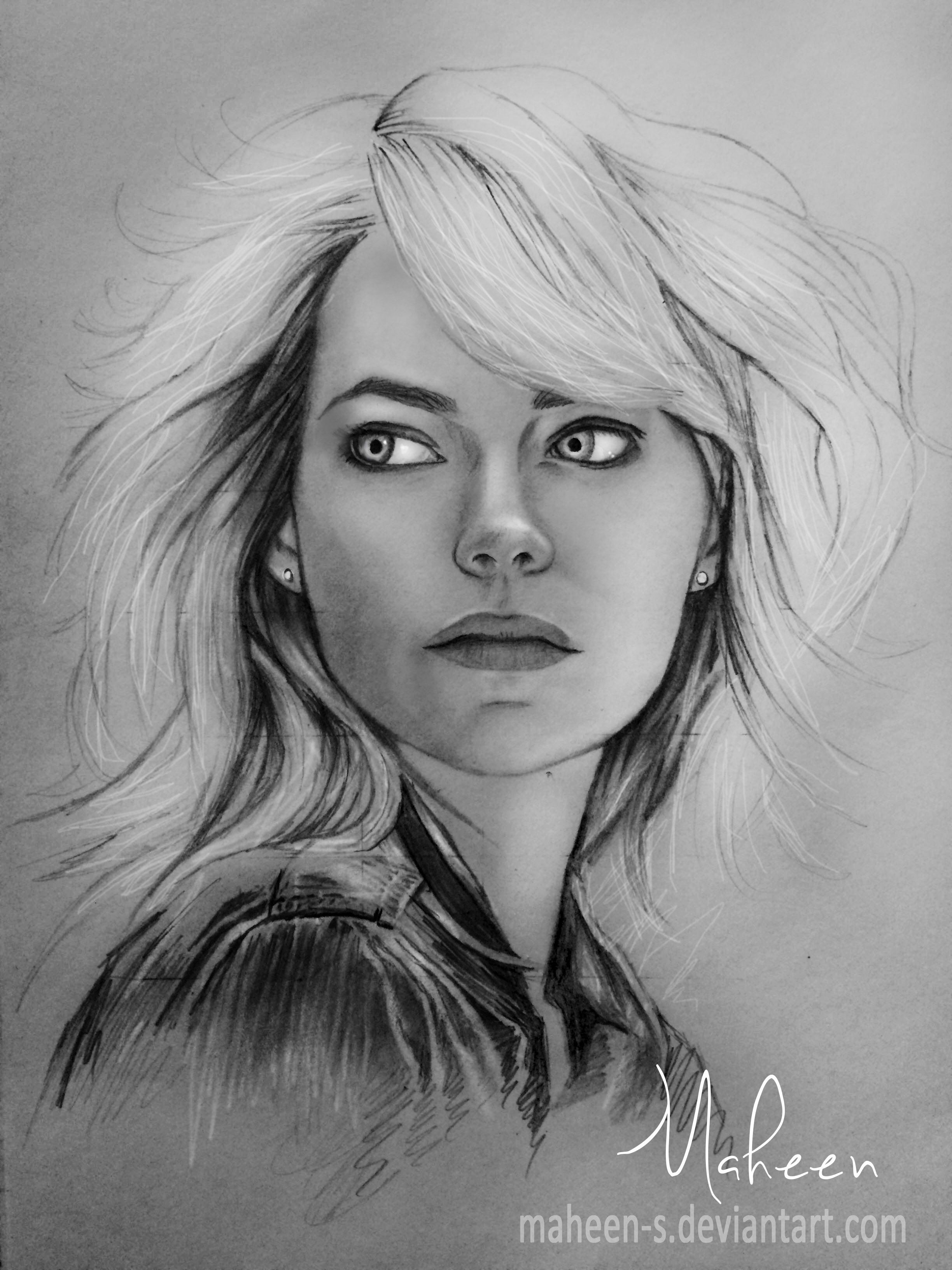 Emma Stone Drawing Pics