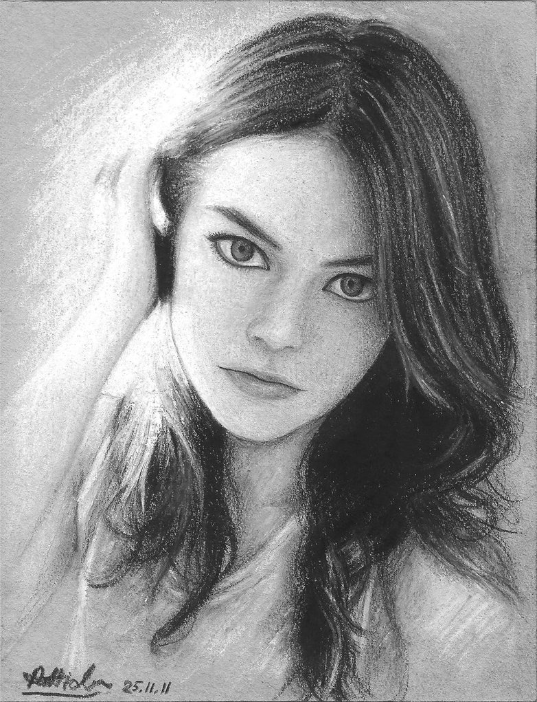 Emma Stone Drawing Realistic