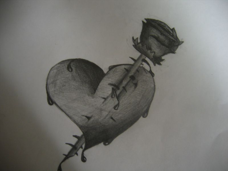 Emo Heart Drawing Art