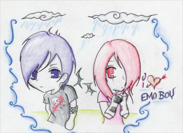Emo Heart Drawing Best