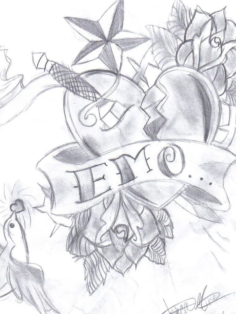 Emo Heart Drawing Image