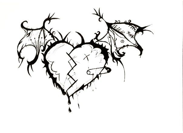 Emo Heart Drawing Pics
