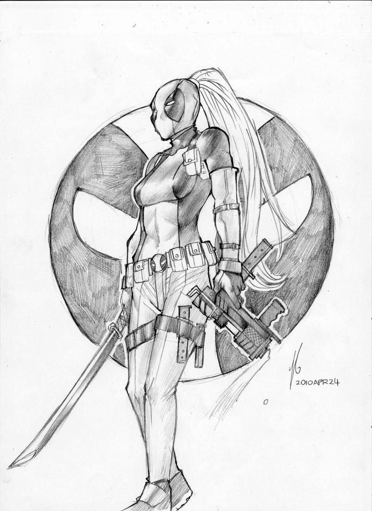 Female Deadpool Drawing Image