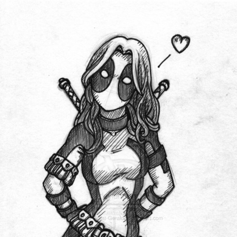 Female Deadpool Drawing Photo
