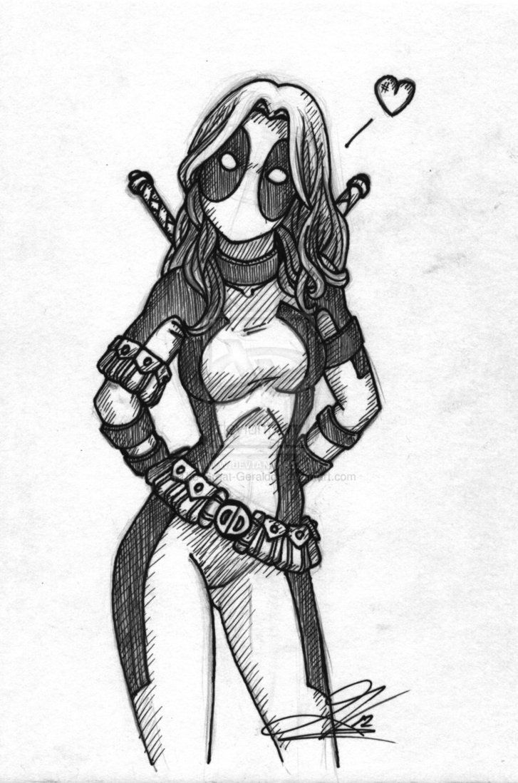 Female Deadpool Drawing Pic