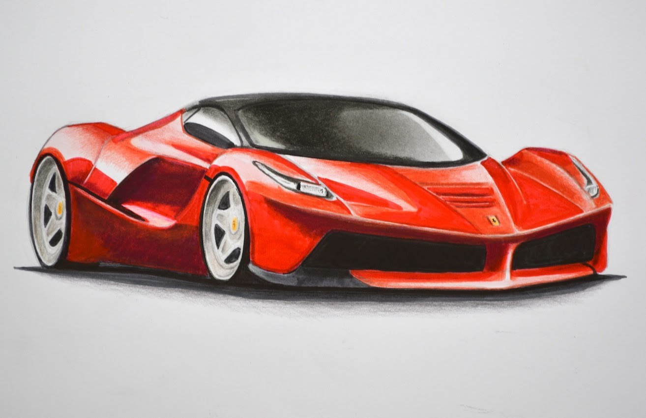 Ferrari Drawing Photo
