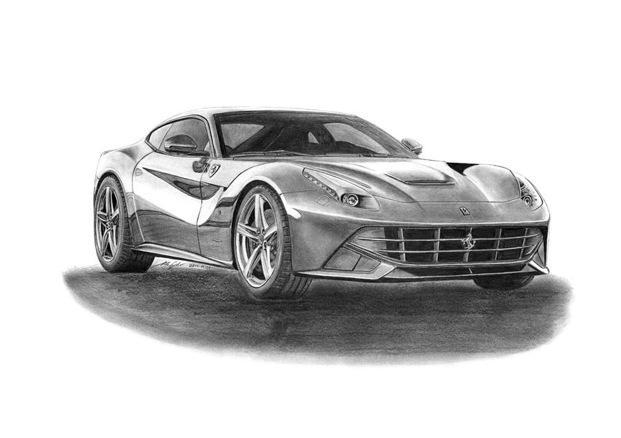 Ferrari Realistic Drawing