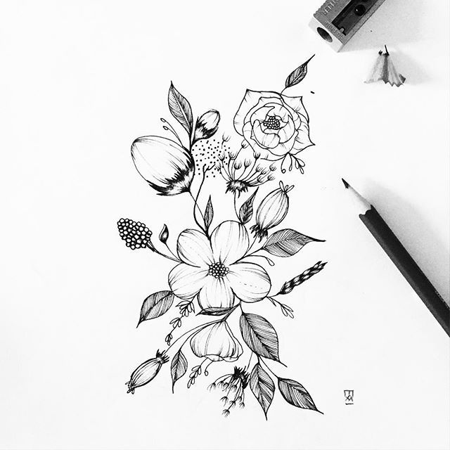 Flower Drawing Pics
