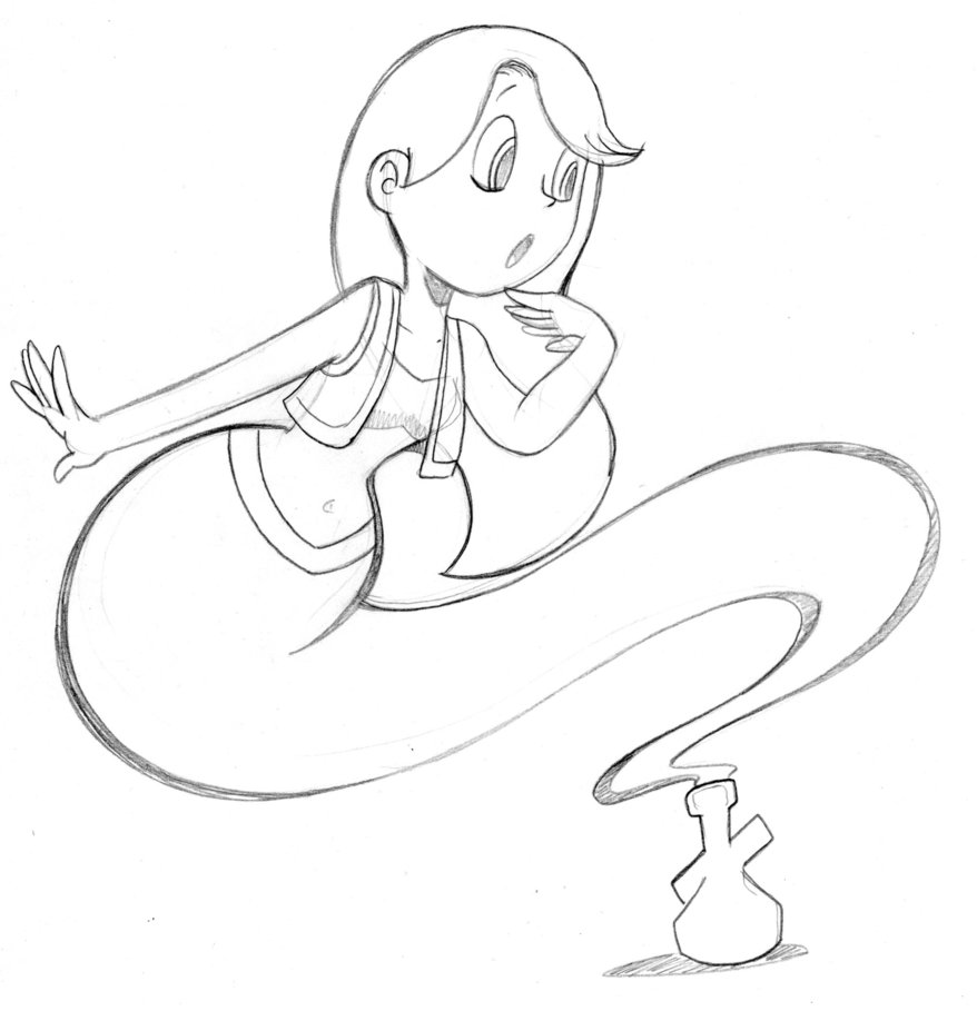 Genie Drawing Sketch