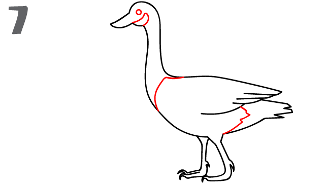 Goose Drawing Beautiful Image