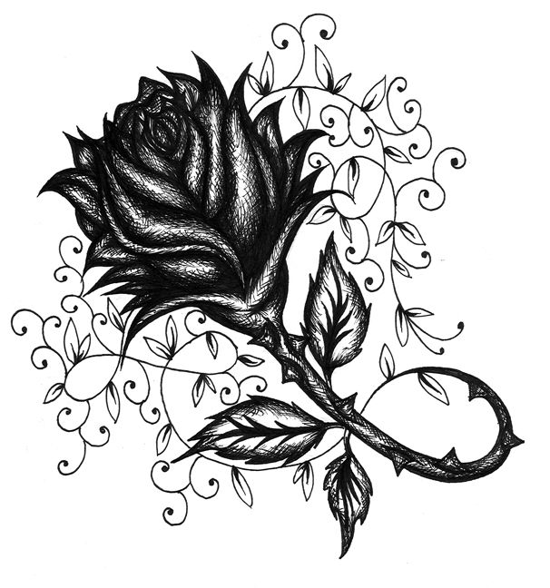 Gothic Rose Drawing Pics