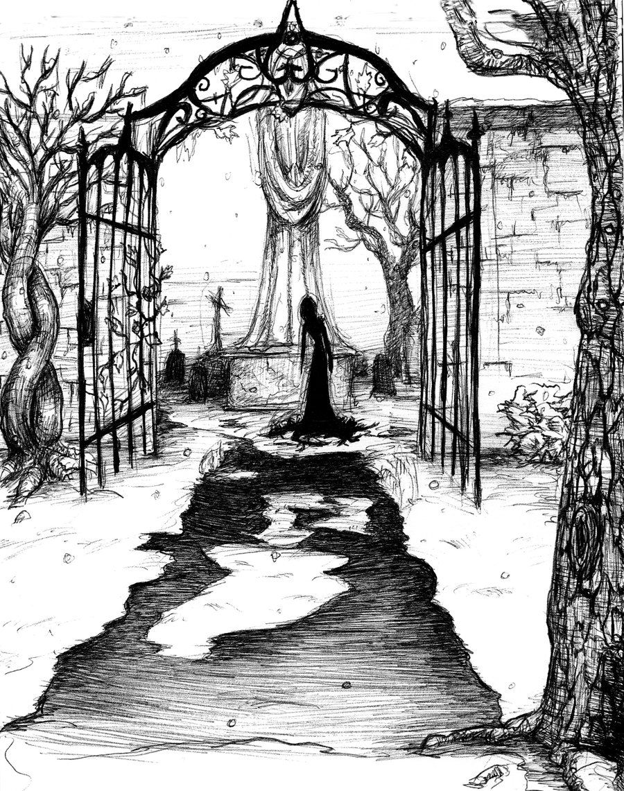 Graveyard Drawing Picture