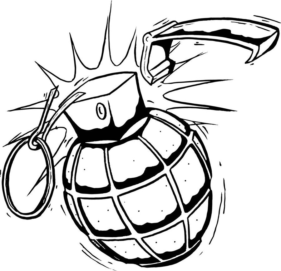 Grenade Realistic Drawing