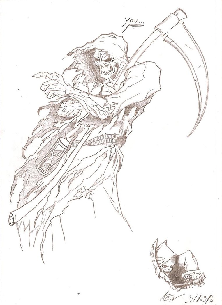 Grim Reaper Drawing Sketch