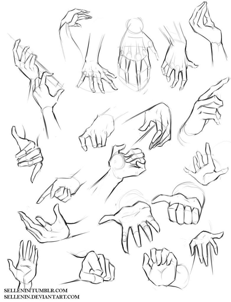 Hand Reference Drawing Pics