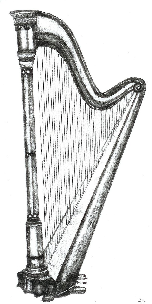 Harp Beautiful Image Drawing
