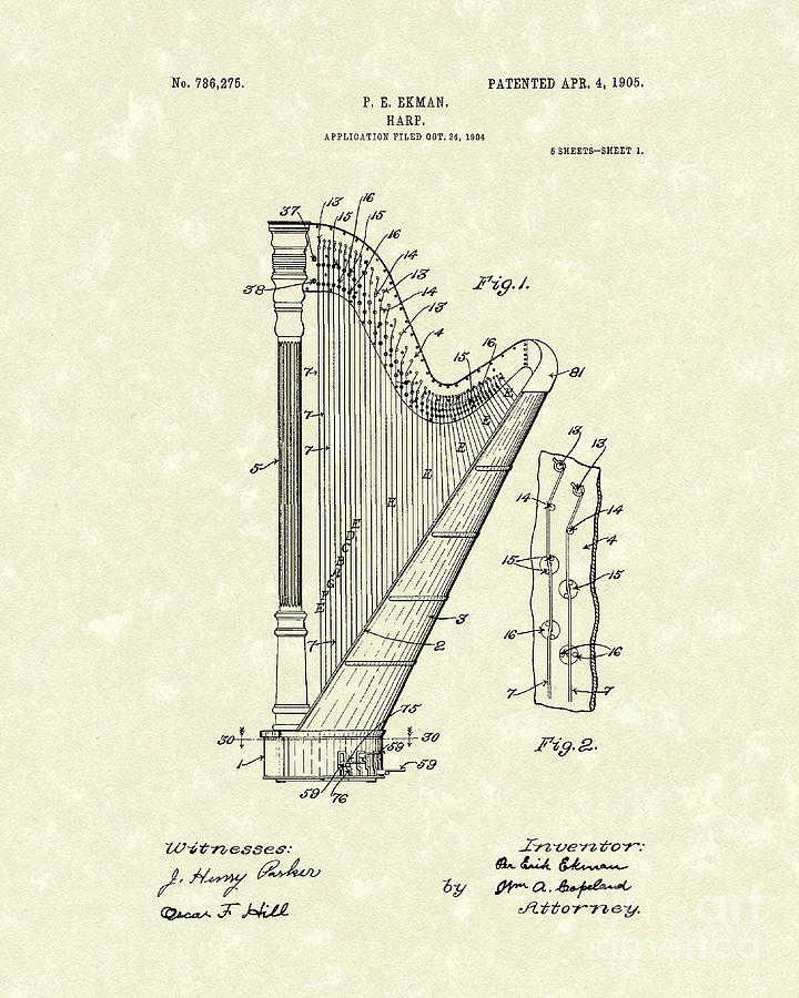 Harp High-Quality Drawing