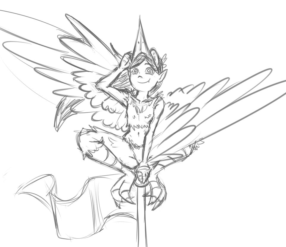 Harpy Drawing Sketch