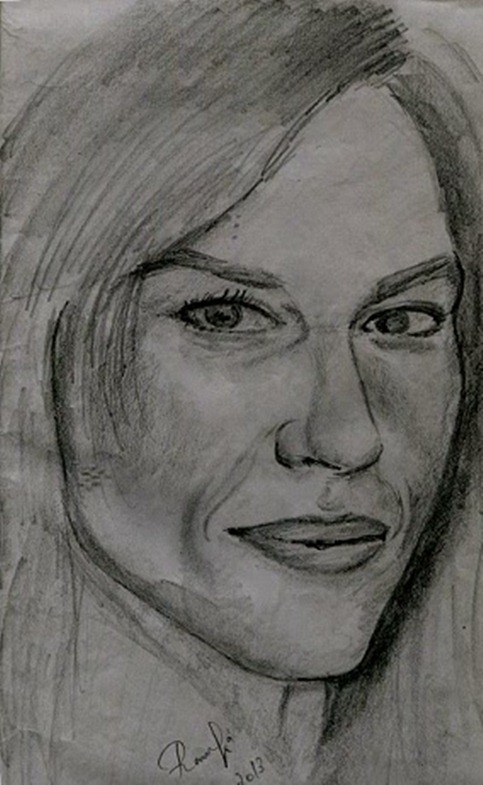 Hilary Swank Drawing Pic