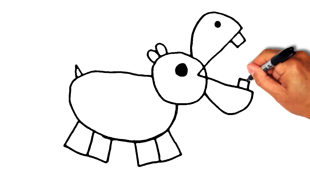 Hippopotamus Drawing Picture