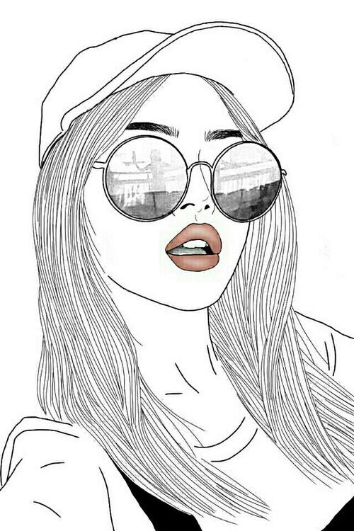 Hipster Girl Drawing Art