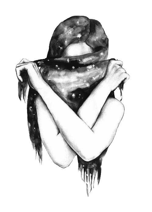 Hipster Girl Drawing