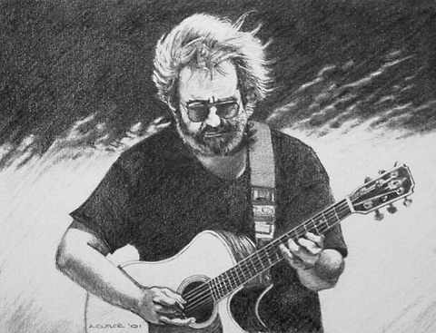 Jerry Garcia Drawing High-Quality
