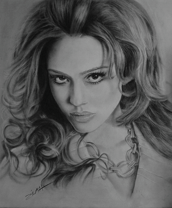 Jessica Alba Drawing Pictures