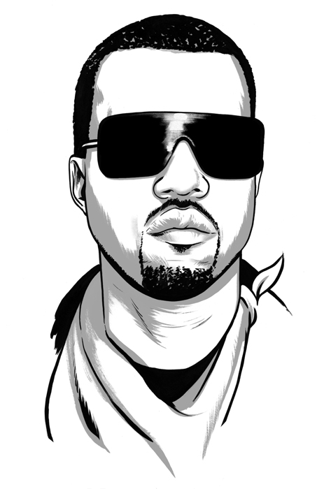 kanye west line drawing