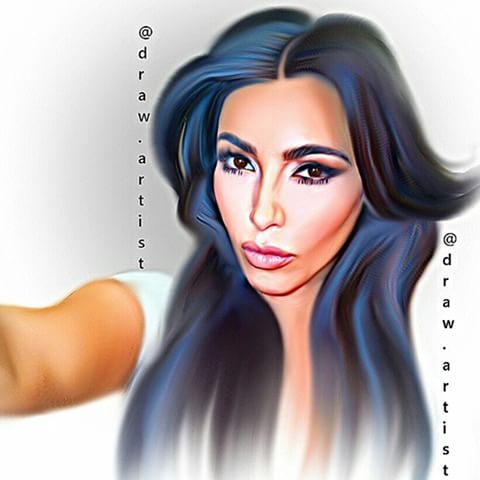 Kim Kardashian Drawing High-Quality