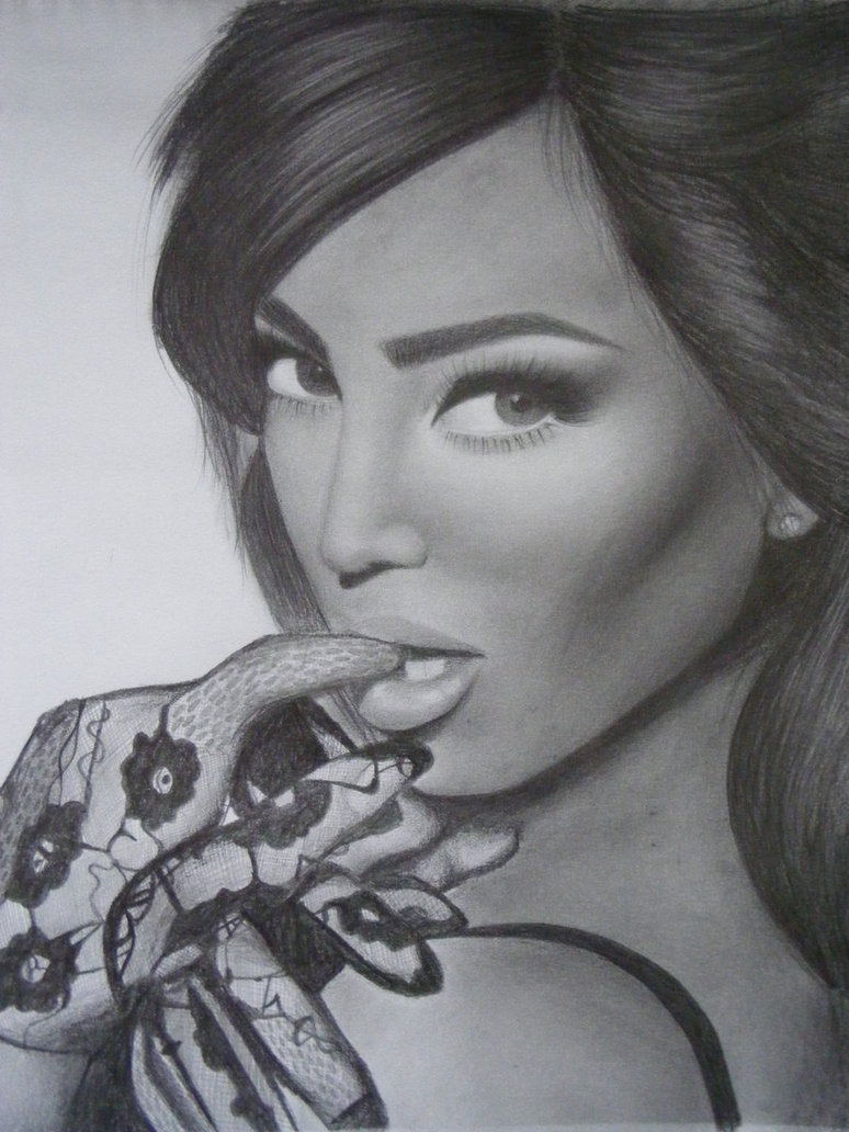 Kim Kardashian Drawing Realistic