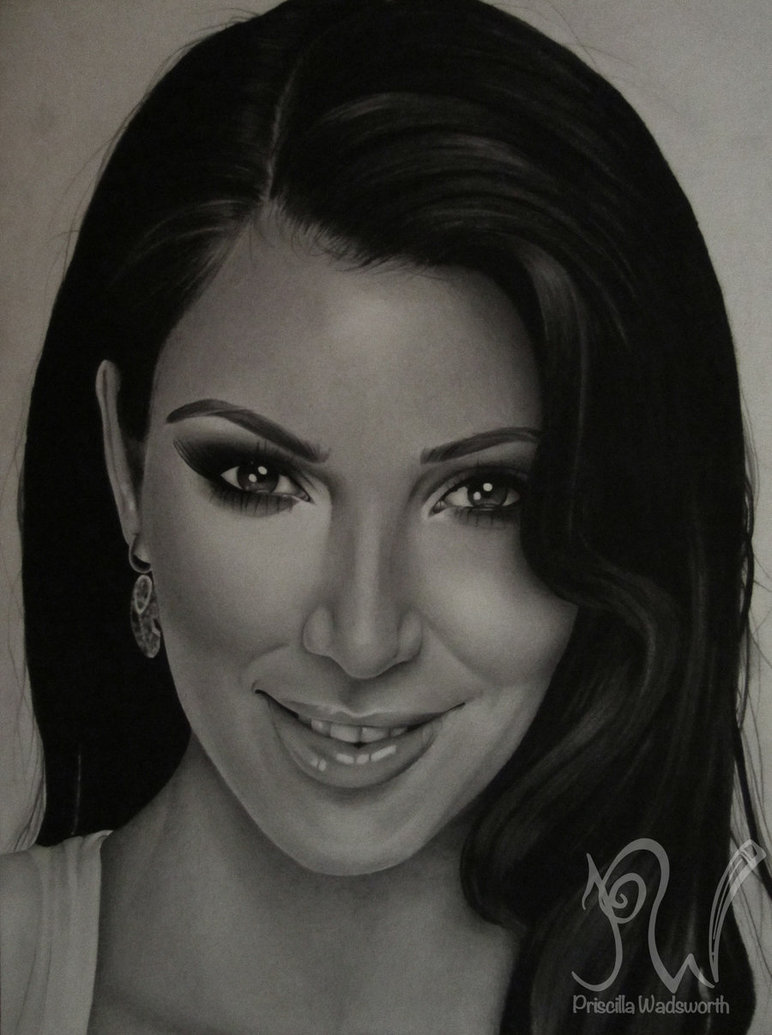 Portrait of Kim Kardashian by baurberdeshev on Stars Portraits