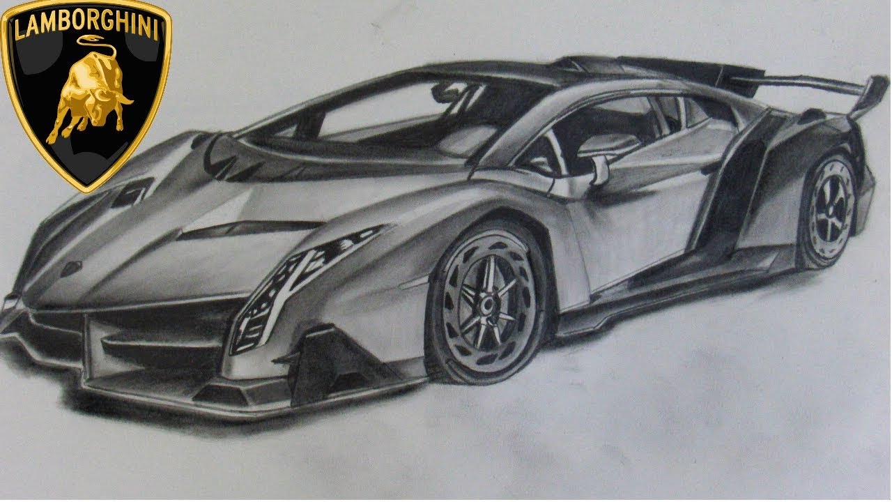 Lamborghini Veneno Drawing Beautiful Art
