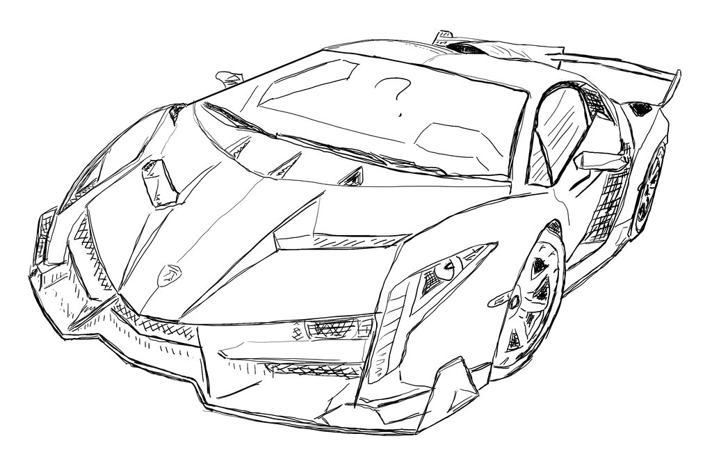 Lamborghini Veneno Drawing Realistic