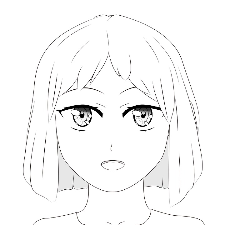 Manga Girl Drawing High-Quality