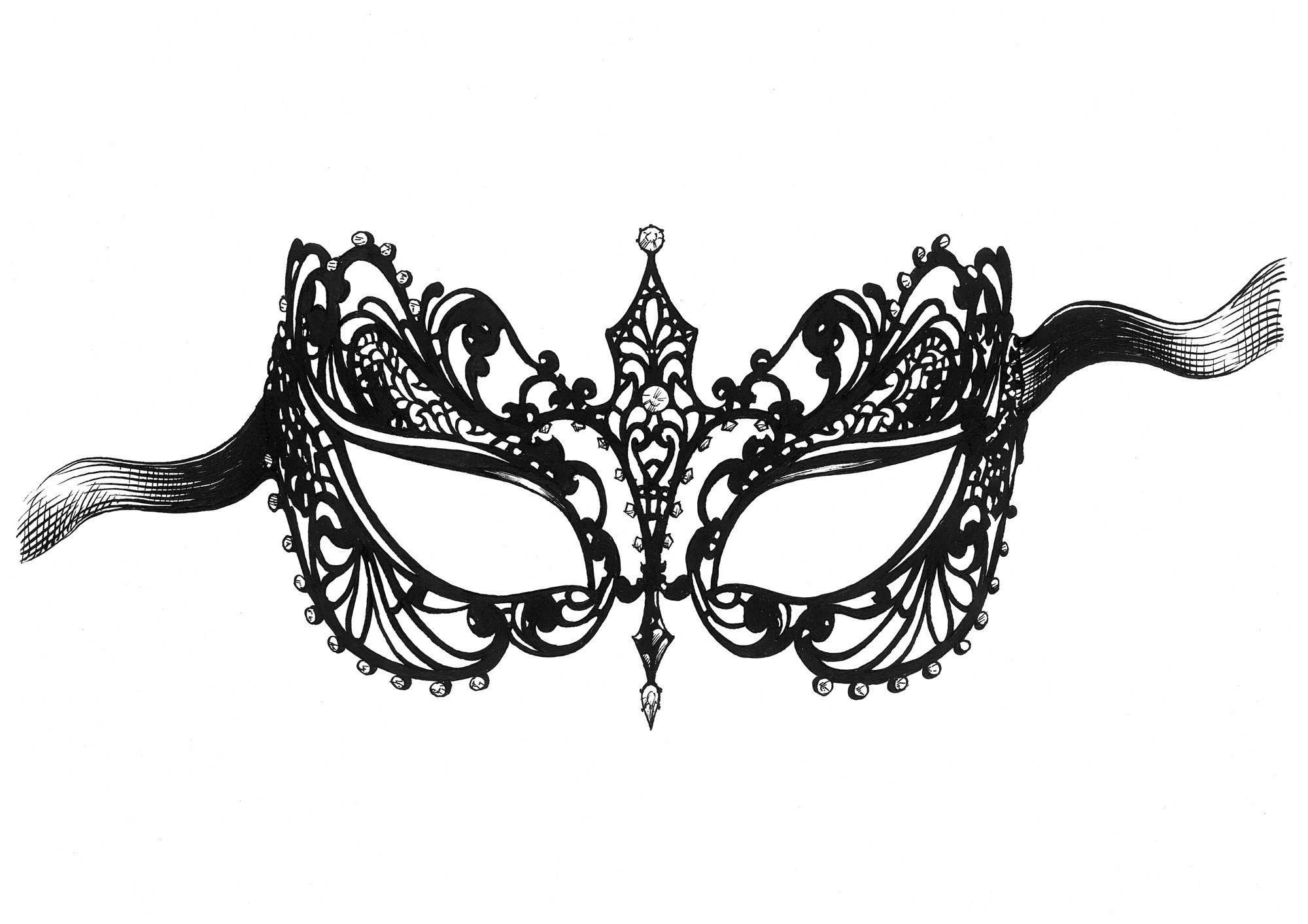 Masquerade Mask Drawing Sketch