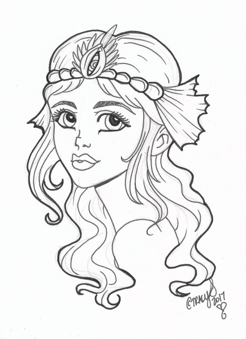 Mermaid Face Drawing Best