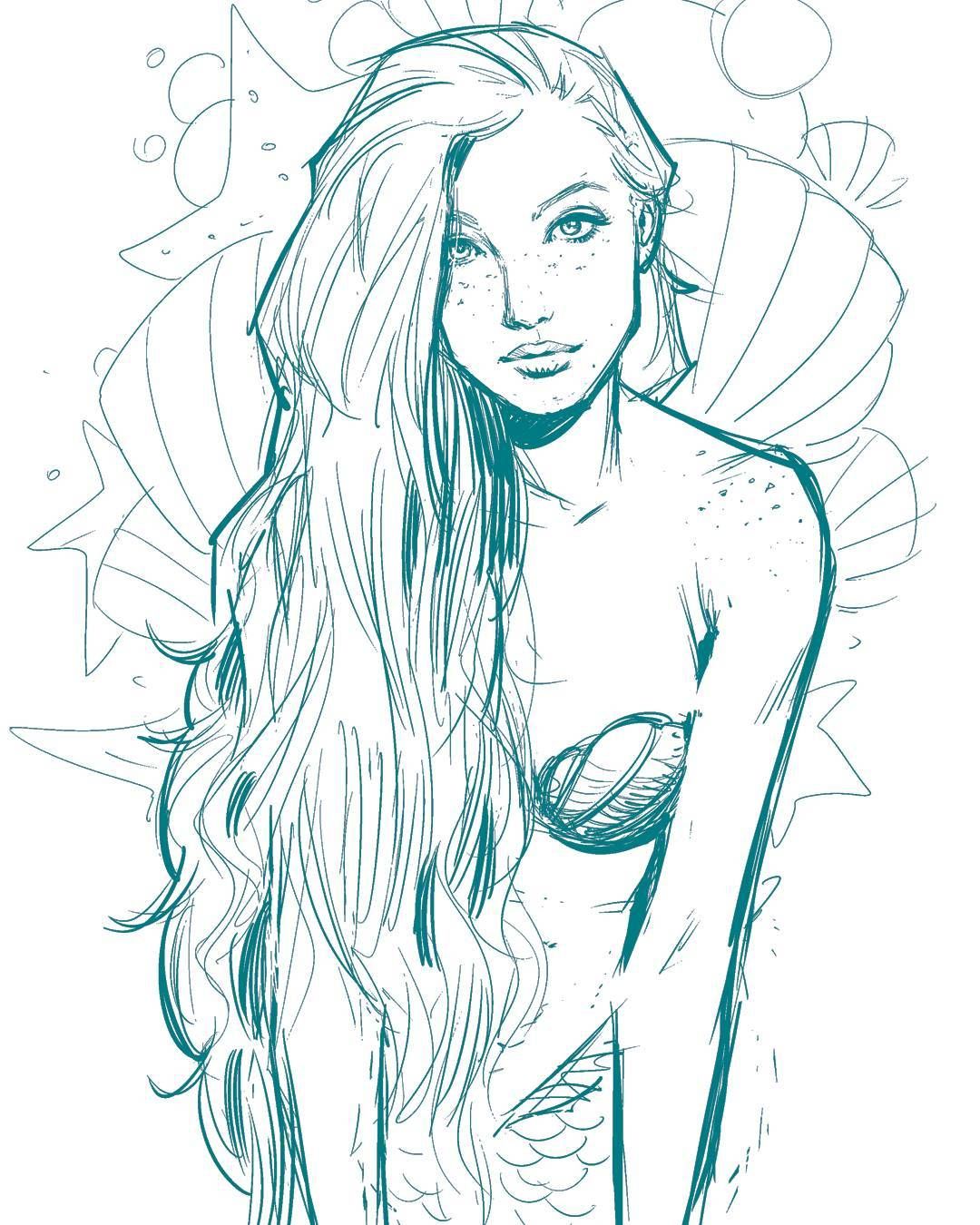Mermaid Face Drawing Realistic