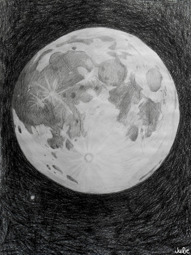 Moon Drawing Realistic