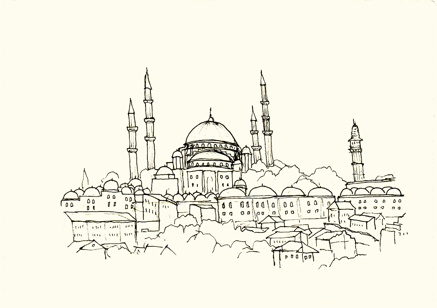 Mosque Art Drawing